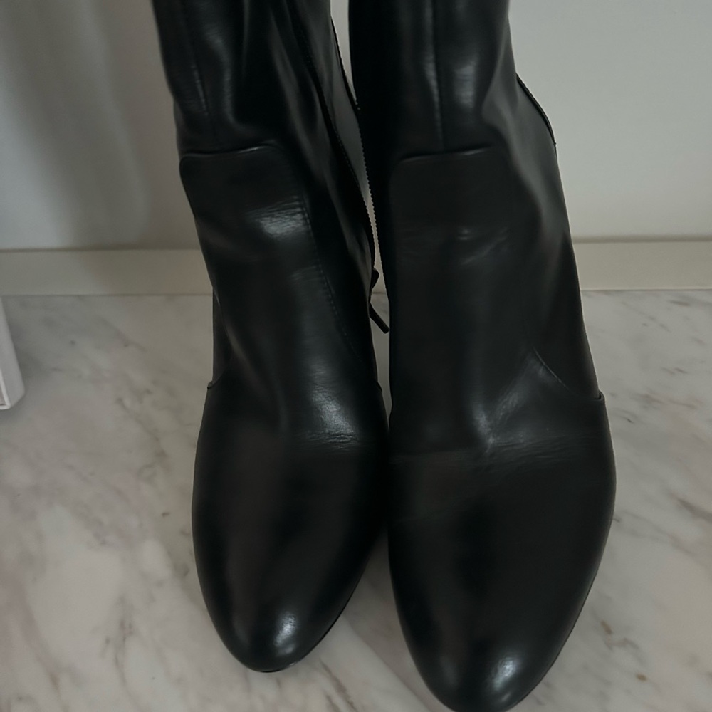 Stuart Weitzman Black below the knee Block Heel Boots - Picture 4 of 6